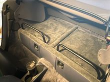 Newly upholstered in Midnight-blue and installed