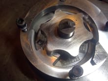 Broken impeller drive tang.