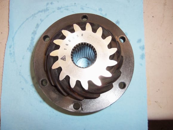 Top of pinion gear.