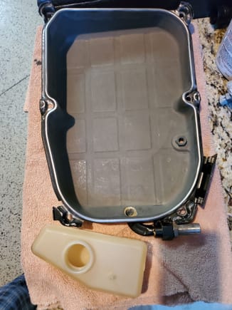 Now have a spotless pan and reservoir to work with