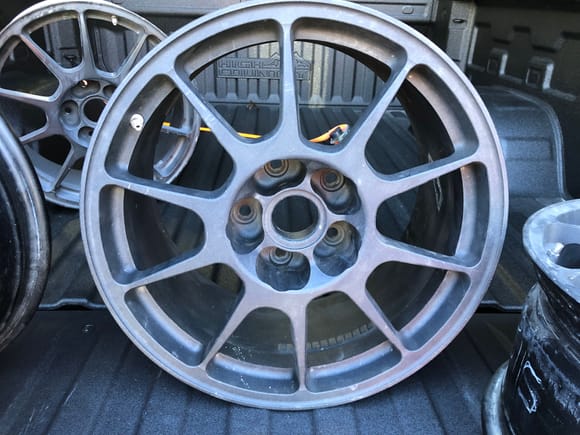 These wheels came off a Cayman R track car. Anyone know what brand they are? Not numbers or manufacture name on them. 18x9 and 18x10