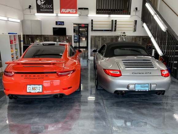 Side by side 997 Cab and a 991 coupe GTS. Not even close to the same car. 