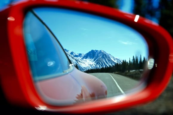 The Parks Highway in the rearview mirror