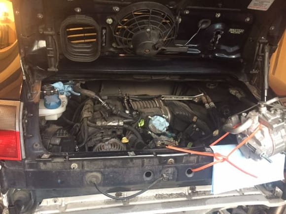 everything disconnected except power steering lines