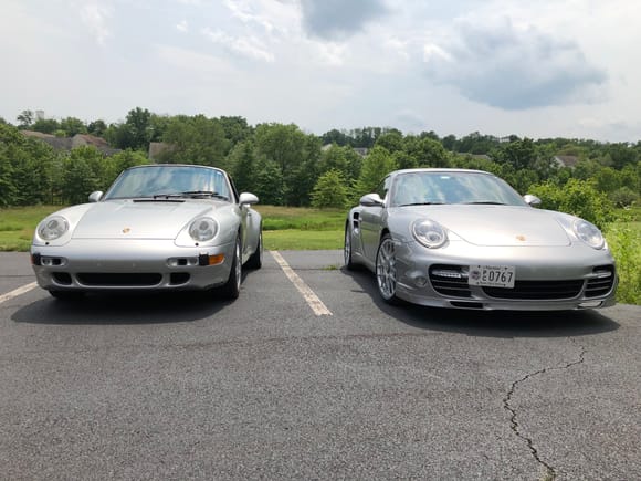 993 TT vs. my 2012 car.   cool that this person parked right next to me.  i never got to meet them though.  