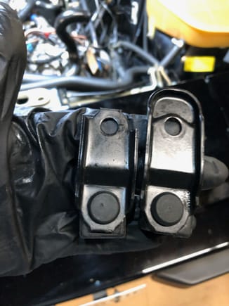 Top radiator mounts just slightly different.  I think drivers side one is on the left.