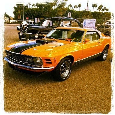 1970 Mustang Mach 1.
Exact copy of my high school ride. Lovely.