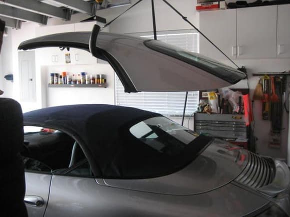 hard top hanging over the soft top