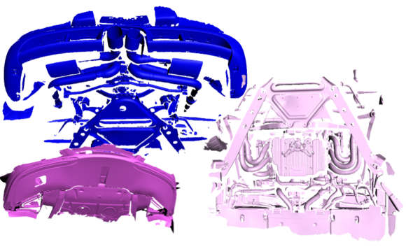 Raw scan files of sections of the car