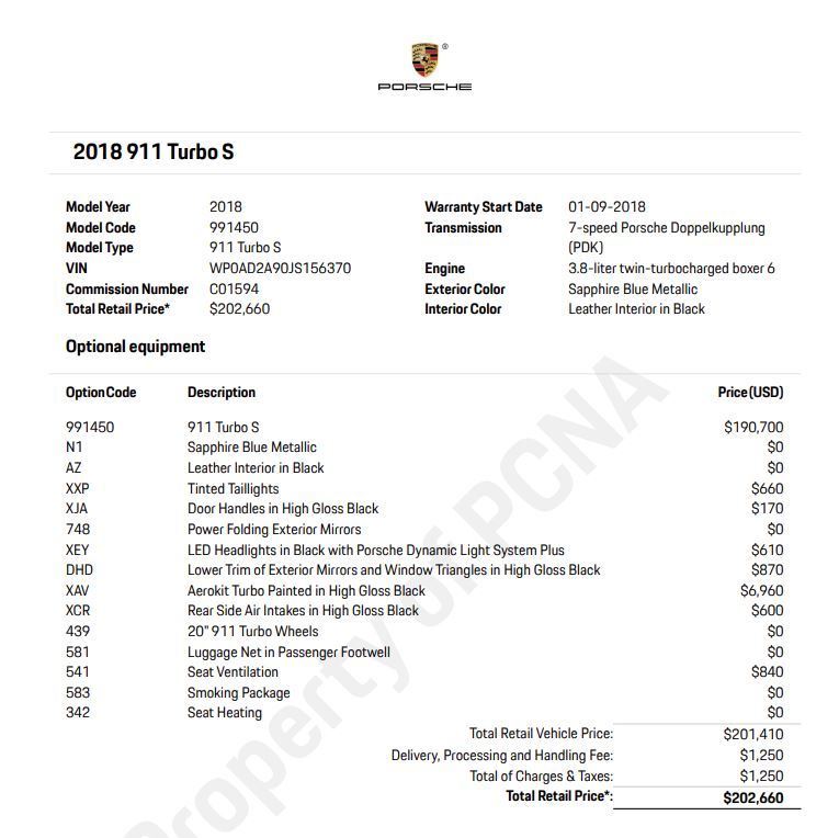 2018 Porsche 911 - 2018 PORSCHE 911 TURBO S (700+ HP!!) - Used - VIN WP0AD2A90JS156370 - 11,553 Miles - Houston, TX 77090, United States