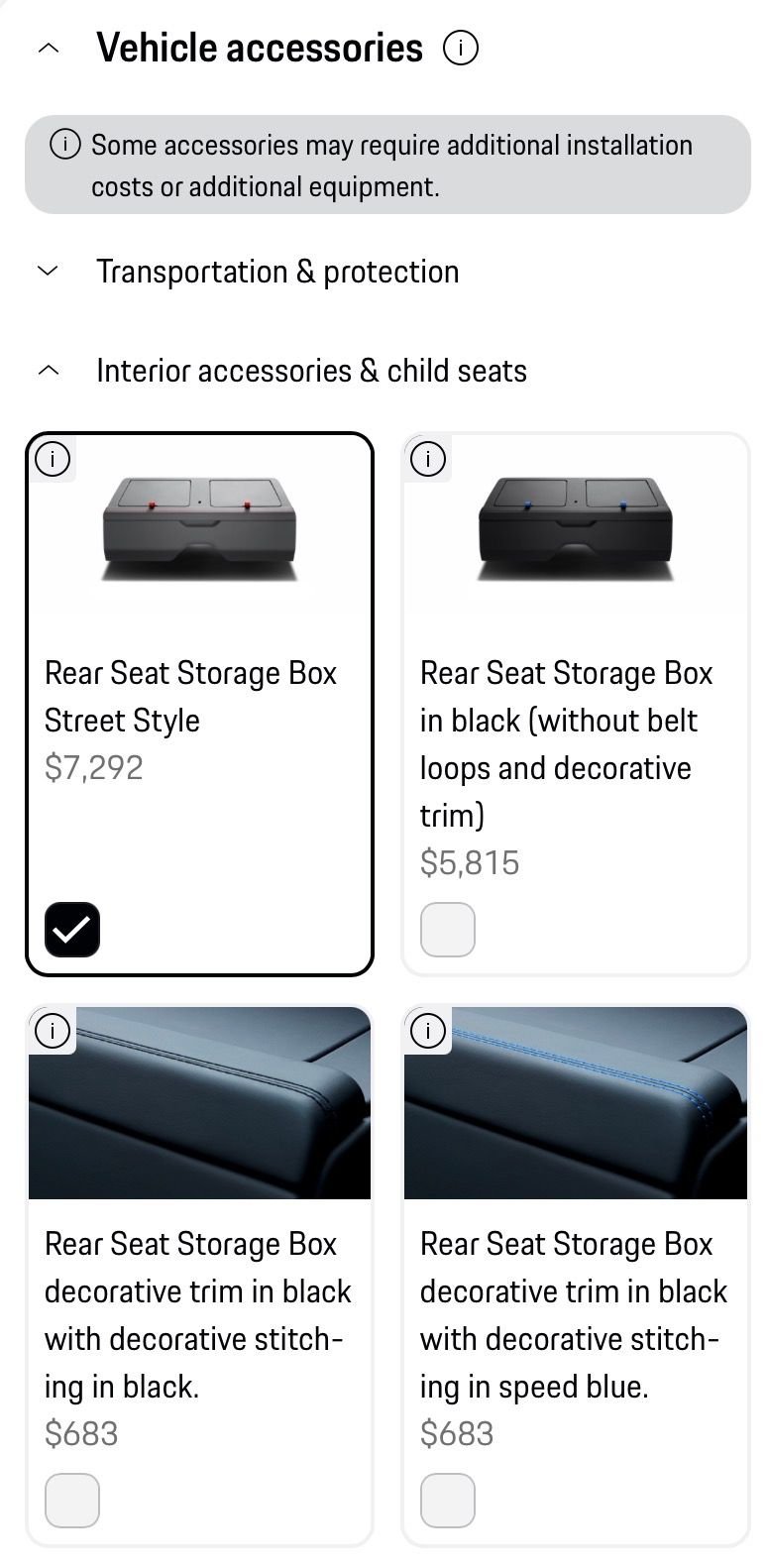 911 GT3 S/C Rear Storage Box on U.S. Configurator - Rennlist - Porsche ...