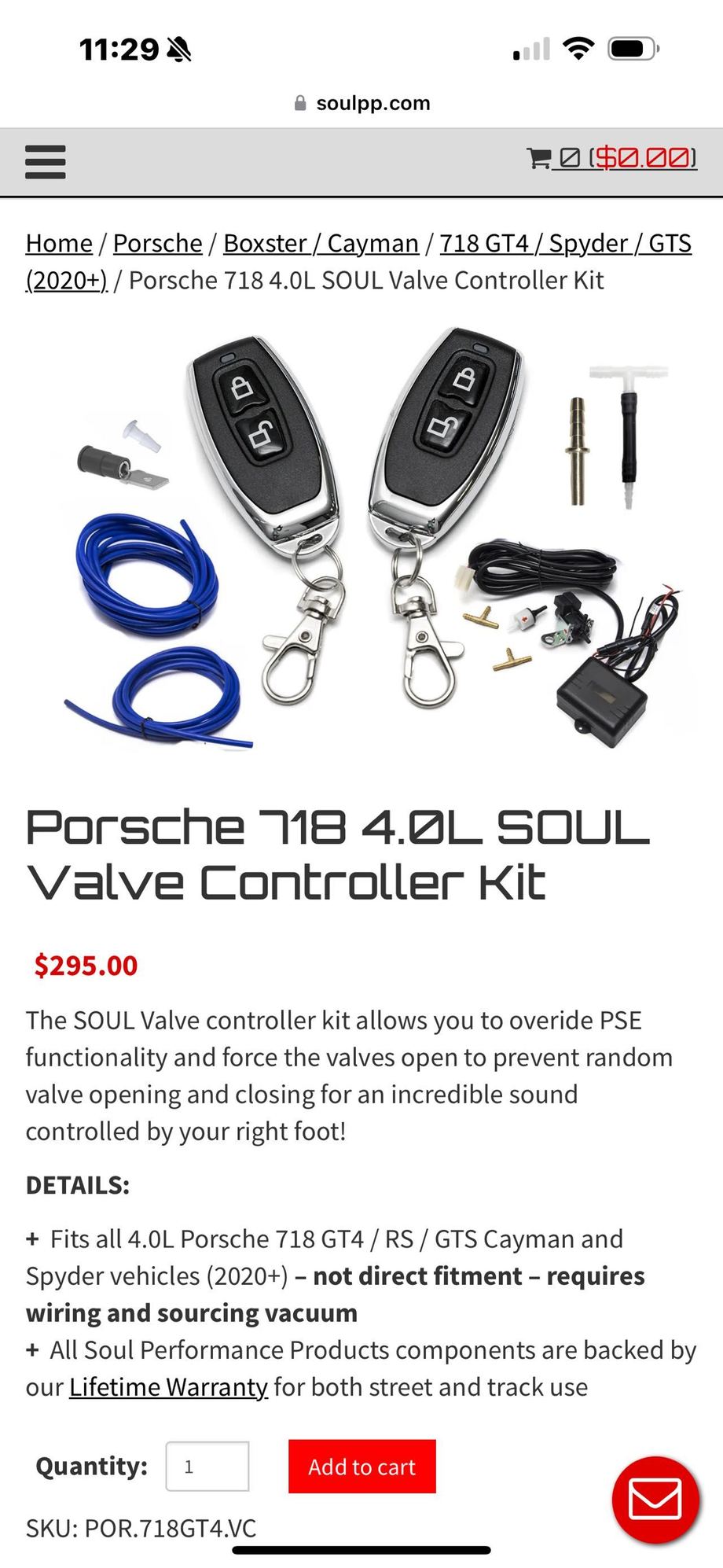 Engine - Exhaust - Soul Valve Controller kit 718GT4/Spyder/GTS 4.0 - Used - 2020 to 2024 Porsche 718 - Lake Forest, CA 92630, United States