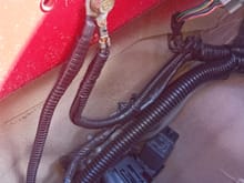 same with the stock moduel. red wire has power, the second ground has ground but ground far end of the connector doesn't have ground is the same wire that is inside the grey thick one.
