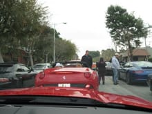 Stuck in heavy traffic behind a Ferrari