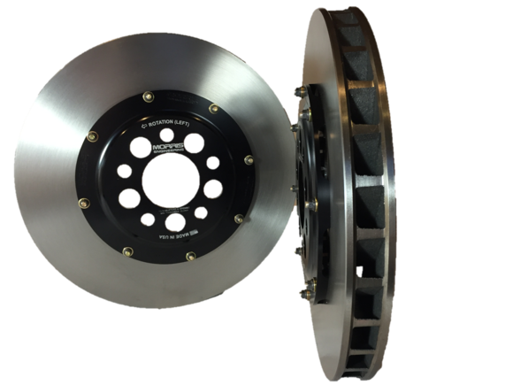 Morris Engineering 2 piece Lightweight Rotors.  16 lb lighter than OEM Brembo Rotors for 10-14 Mustang GT / Boss 302 / GT500 (07-12)