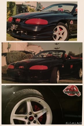 The one & only SPIDERSTANG!!!  These pix are about 5 years old. Rims are now santin black and nose mounted guns (working middle launchers) have been removed.