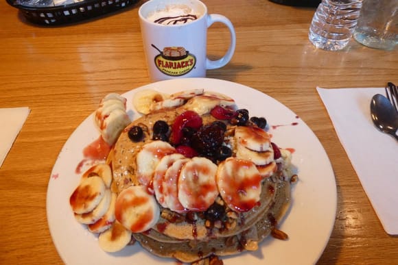 Where are the pancakes? So many toppings.