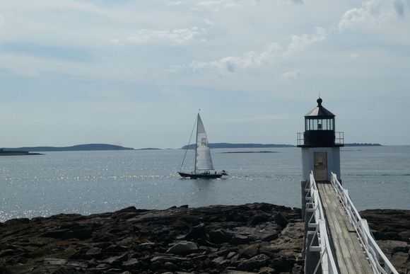 Marshall Point lighthouse in Maine where Forrest Gump scene occurred.