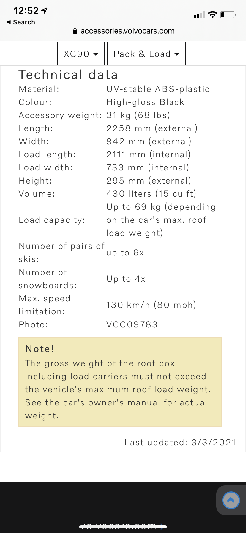 Accessories - Volvo Space Design Cargo/Roof Box - New - All Years Volvo All Models - Tualatin, OR 97062, United States