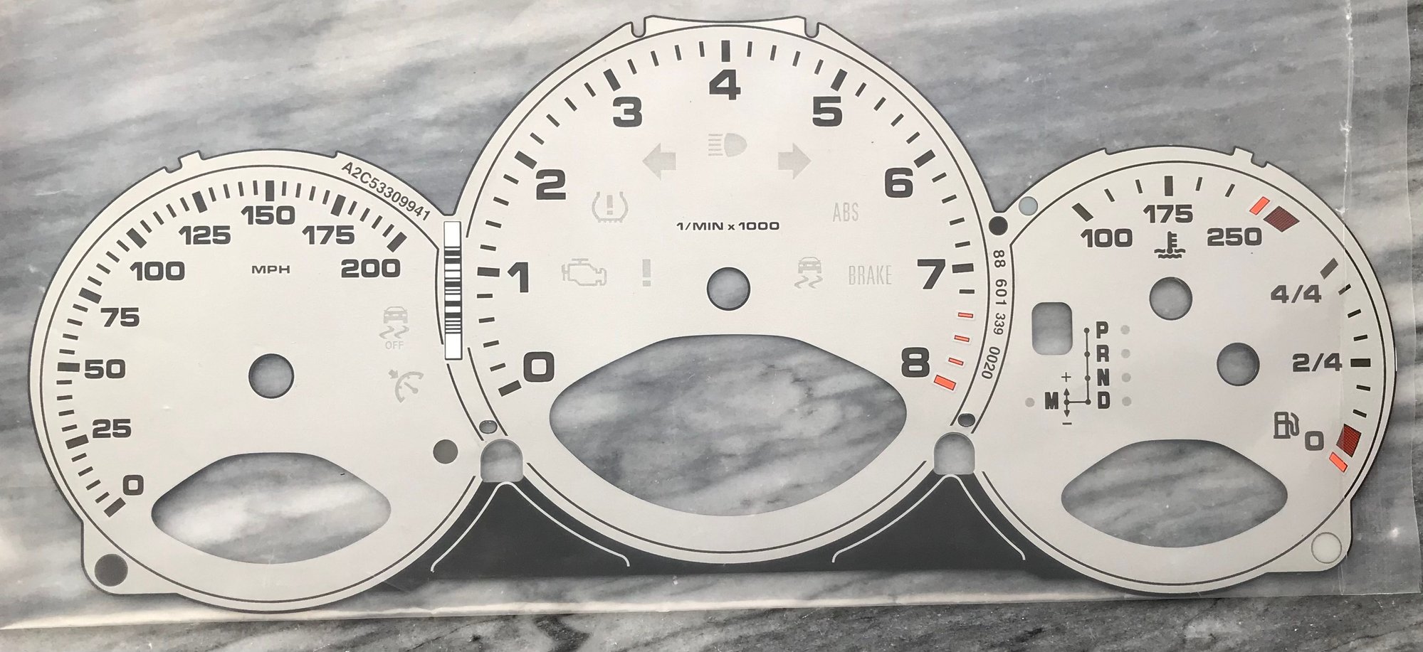 Set Dials/Speedometer discs/gauges Porsche 997 911 997.2 PDK silver US