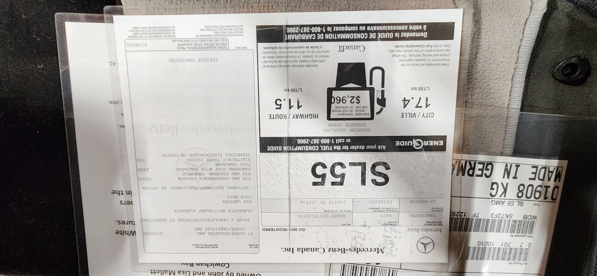 Flip the window sticker over and you�ll see the price as posted back then ..just under 200,000 cdn
