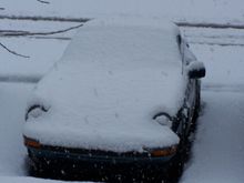 Porsche under snow