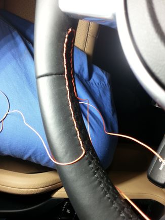 for steering wheel, start on one end. 1/3 and 2/3.