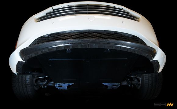 Carbon front lip is protected so are the sides.  The worst sound in the world is that crunch sound when you pull up to far forward.