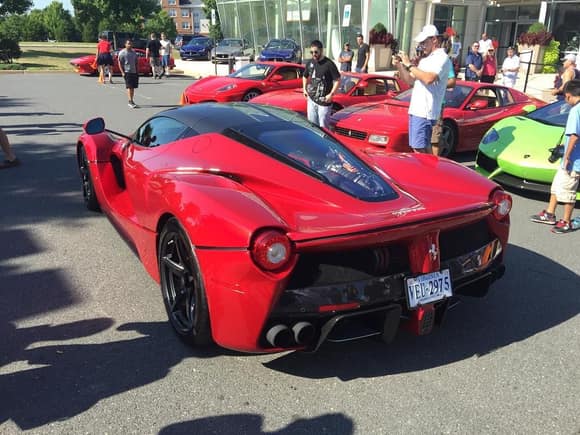 This Rosso Fuoco LaFerrari was the highlight of last Saturday's DC Exotics in Northern Virginia. The moment when this beauty came out, everyone lost their minds and started swarming of all over it like bees. Thanks to Bret Lloyd for these wonderful photos.