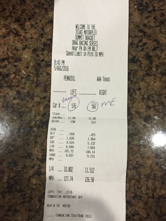 1st pass. Sport mode no launch control.