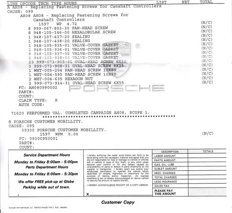Recall work details
