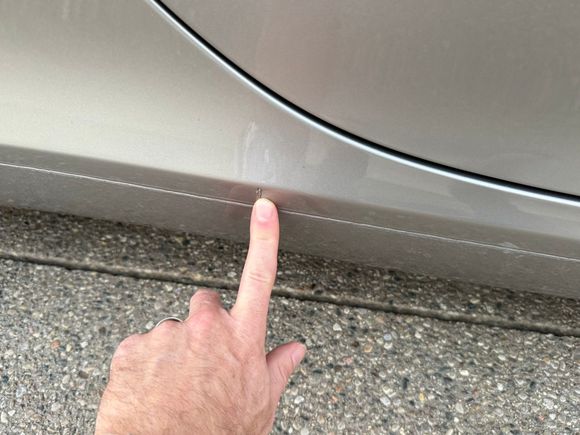 I think this is just a nick in PPF with dirt trapped underneath...probably can be cleaned