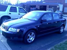 2002 A4 1.8T 5spd, the very first morning i had her.