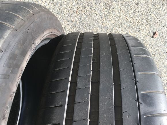 Nearly full tread remaining - .25”