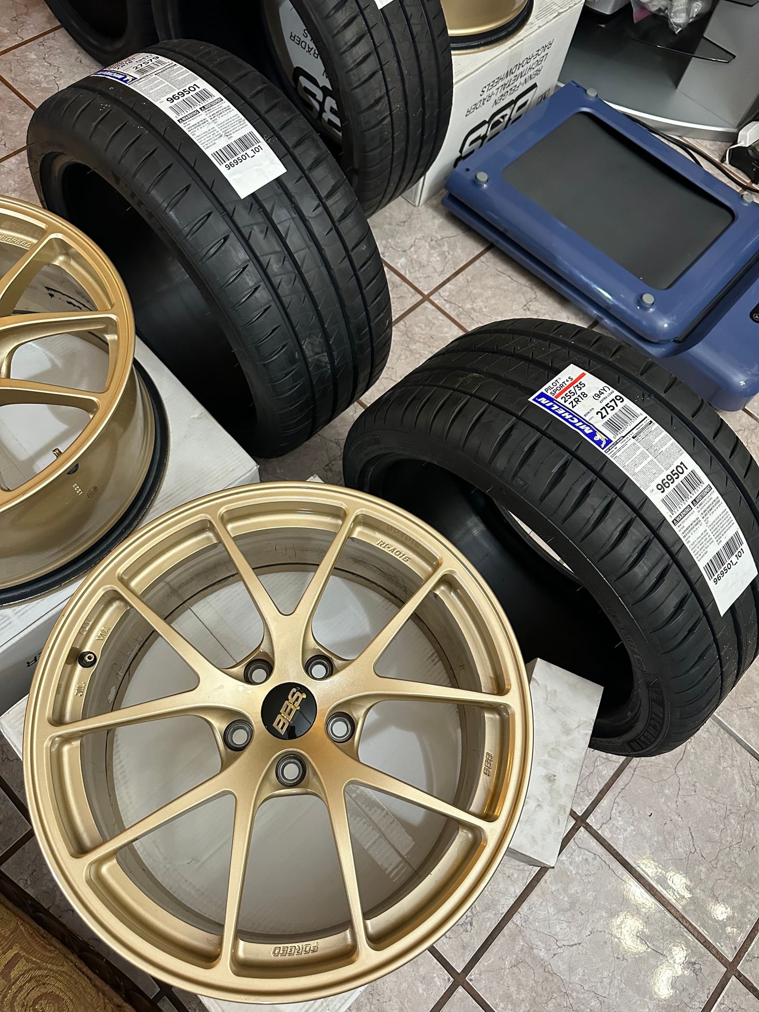 Wheels and Tires/Axles - BBS RIA GOLD Michelin PS4 Tires - Used - 2020 to 2025 Audi S3 - Rancho Cucamonga, CA 91701, United States