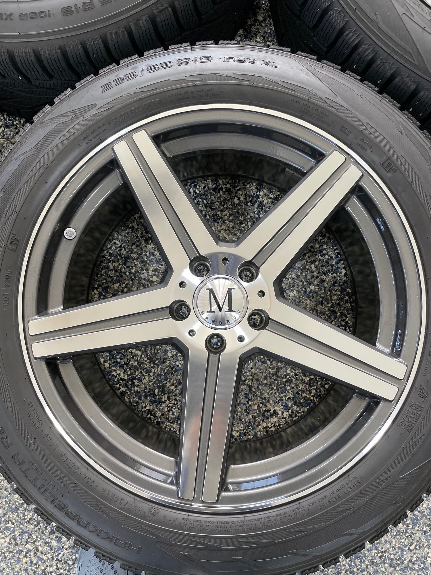 Mandrus Estrella by TSW 19x8.5 5x112 +32 with Nokian 235/55R19 Winter ...