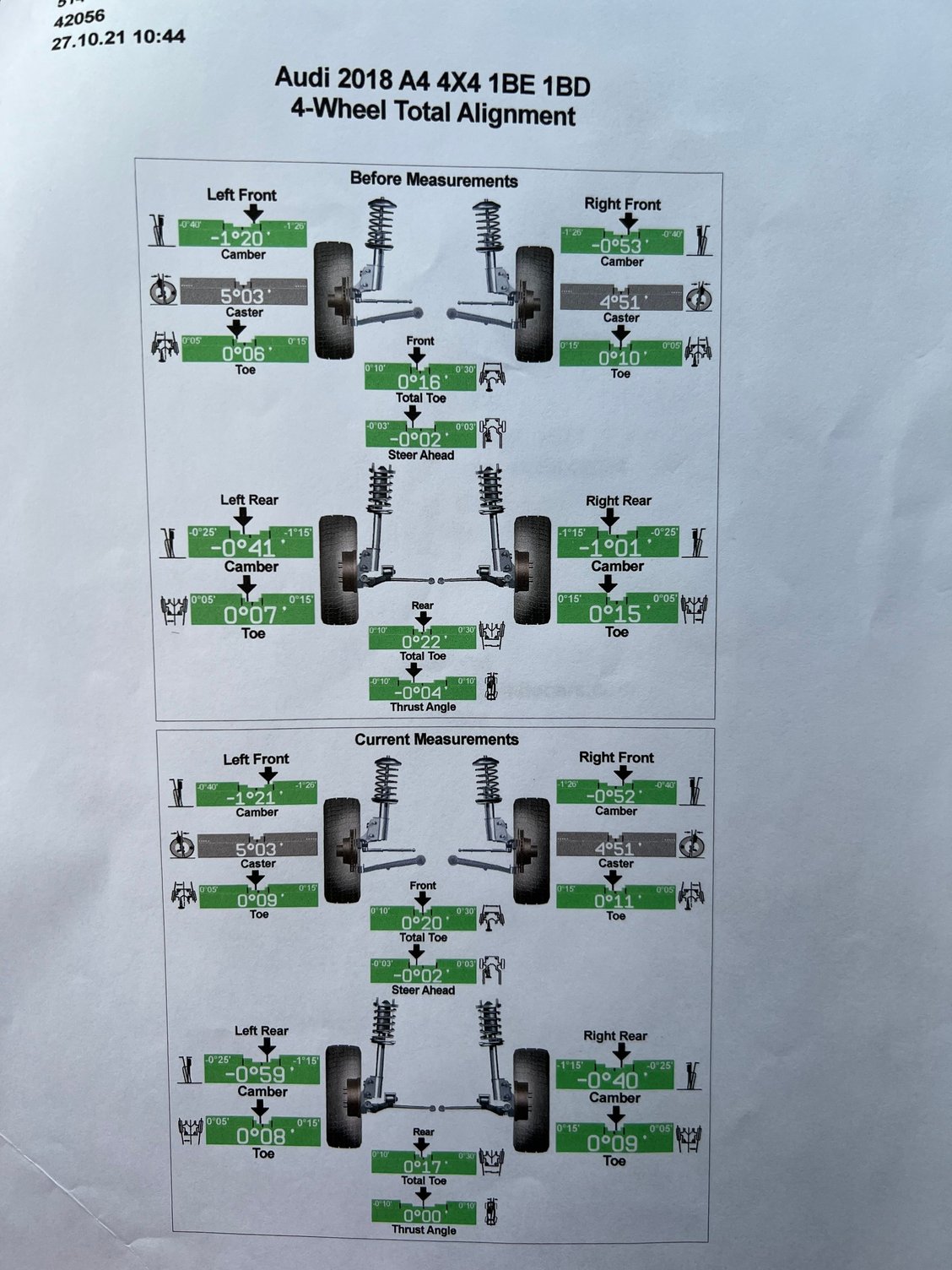 steering wheel is tilted/crooked when driving straight Page 2