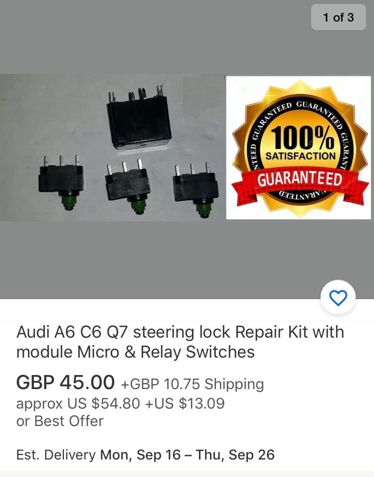 New here. Steering column actuator fault. 2005 A6 not starting Page 3