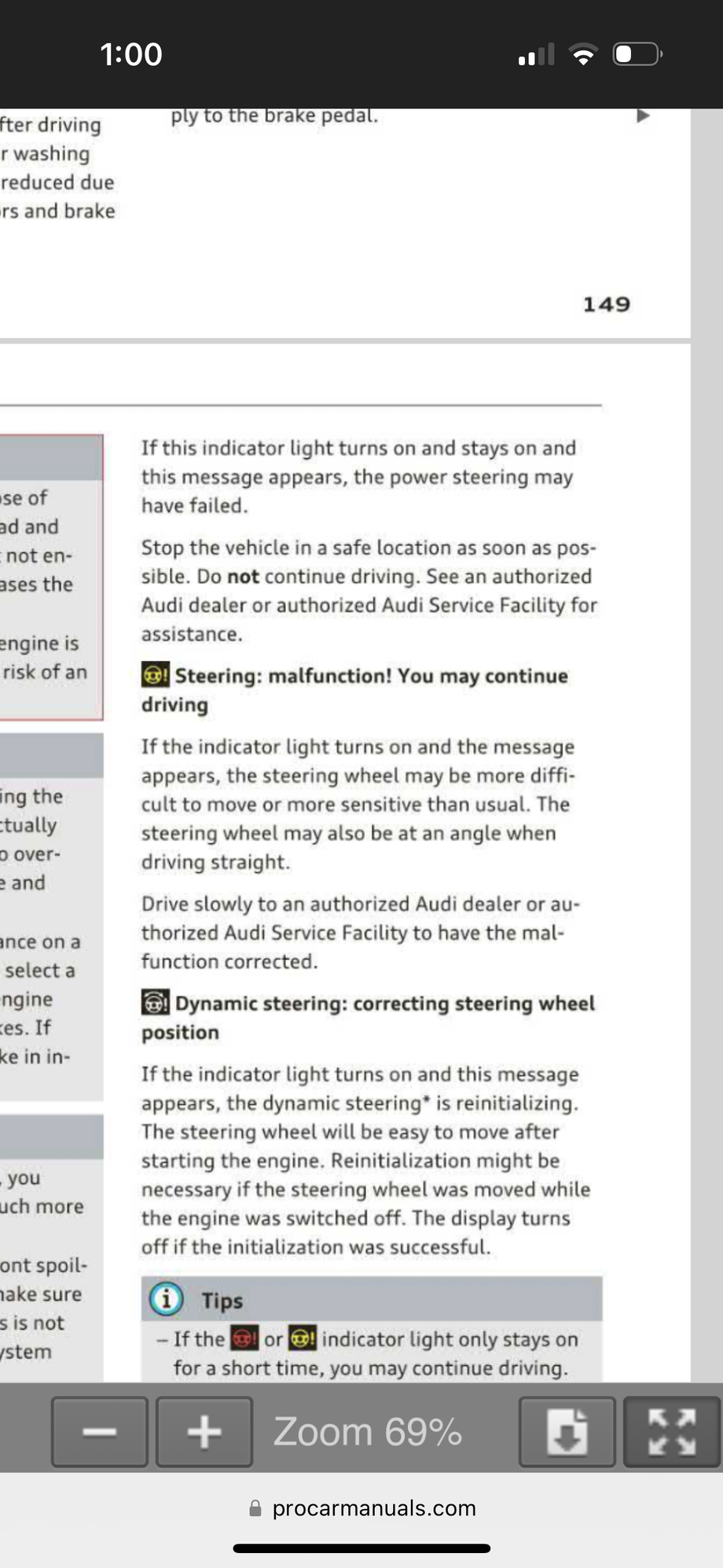 Audi B9 S4 steering off center (electromechanical steering warning