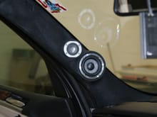 Custom fabrication on the BMW X5 pillars for mid and tweeter