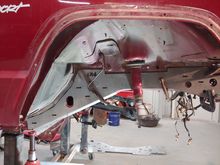 Installing front frame stiffeners.