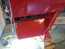 Primed and a coat of red to somewhat match.