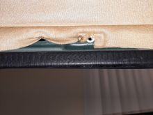 Close up of the left rivnut with alignment hole.