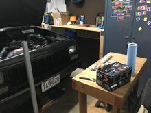 The clean garage I started with vs the disaster I ended with almost 10 hours later