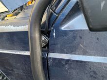 The wires from the cb antenna and light bar go in at the cut out.