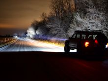 Day into night. They throw a lot of light down range. Very focused