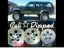 Plasti Dipped the old 5 hole wrangler wheels