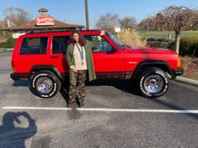 polished rims with red trim.