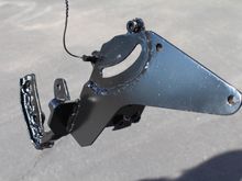 24 hours (yes 3 days of work)of labor later, here is the steering bracket that I fabbed up.
It was a mind teaser for sure!!