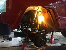Thanks to Hurricane Matthew, I was able to get away from work for a couple days and back home  to finish up the front end. New springs, quick disconnects, and trackbar all went in pretty easily.